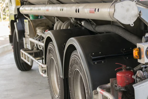 Some part of Truck with oil or gas tank — Stock Photo, Image