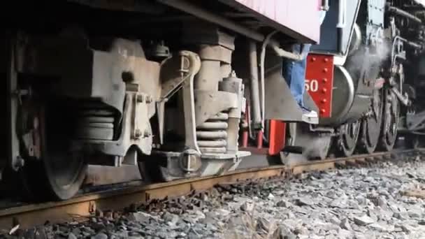 Tren de vapor en el ferrocarril estatal de Tailandia 119 años aniversario — Vídeos de Stock