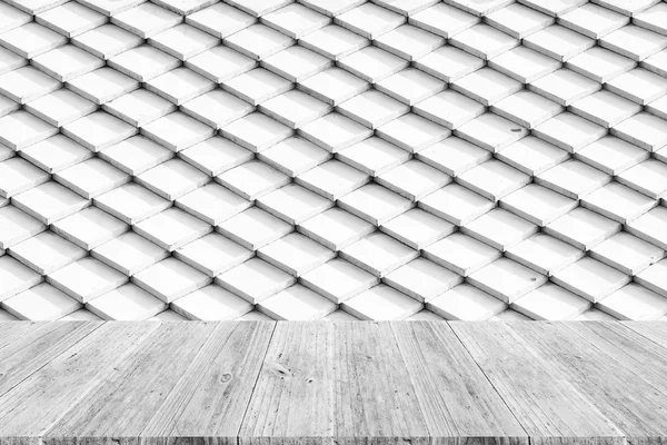 Azulejos superficie textura del techo con terraza de madera — Foto de Stock