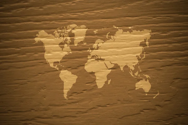 Wood texture surface vintage style with world map — Stock Photo, Image