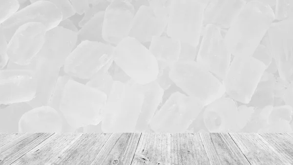 Ice texture surface with Wood terrace — Stock Photo, Image