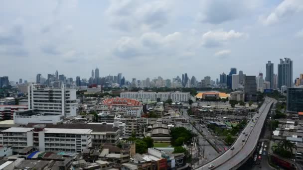 Paisaje urbano y transporte durante el día, Timelapse — Vídeos de Stock