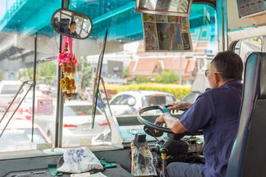 Otobüs sürücüsü sürücüler otobüs Bangkok