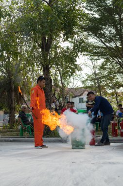 Yangın tatbikatı için hazırlık