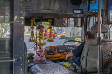 Otobüs sürücüsü sürücüler otobüs Bangkok
