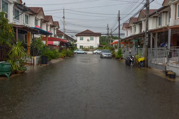 Víz árvíz falu — Stock Fotó