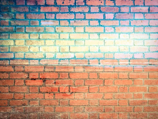 Bule Ocean and sky on Red Brick wall texture — Stock Photo, Image