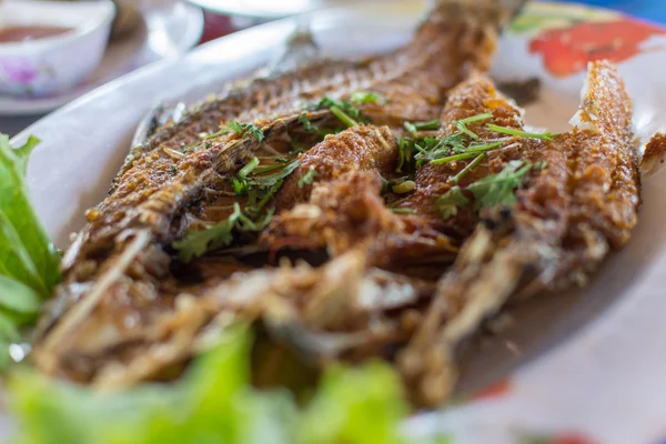Peixe frito molho de peixe — Fotografia de Stock