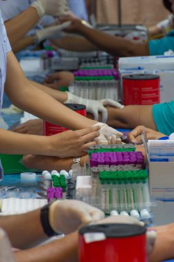 Koleksiyon kan laboratuarında bir sağlık check-up için