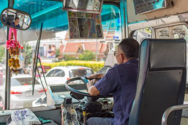 Otobüs sürücüsü sürücüler otobüs Bangkok
