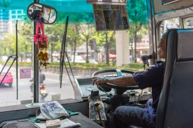 Otobüs sürücüsü sürücüler otobüs Bangkok