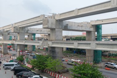 Şantiye gökyüzü tren redline Bangsue-Rangsit