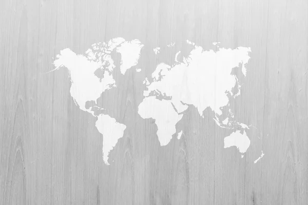 Superfície de textura de madeira com mapa mundial — Fotografia de Stock