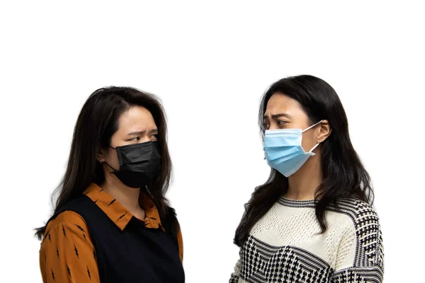 Aziatische Mooie Vrouwen Dragen Masker Ademhalingsbescherming Masker Tegen Epidemische Griep — Stockfoto