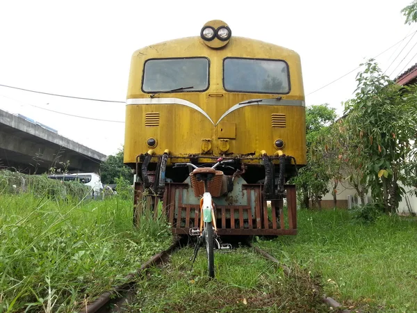 Bicycle and old train