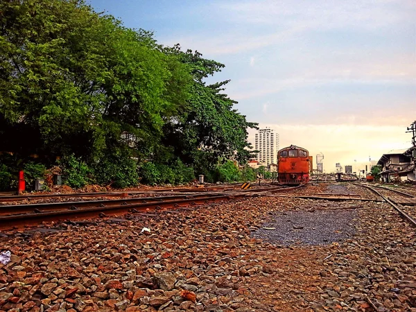 Offentliga thailändska tåg järnväg — Stockfoto