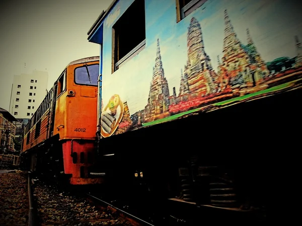 Δημόσια Ταϊλανδικά τρένο σιδηροδρομικές — Φωτογραφία Αρχείου