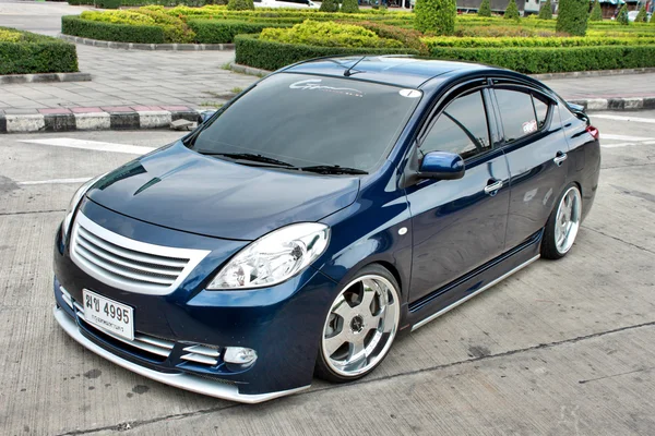Blue ECO Car Sedan in VIP Style — Stock Photo, Image