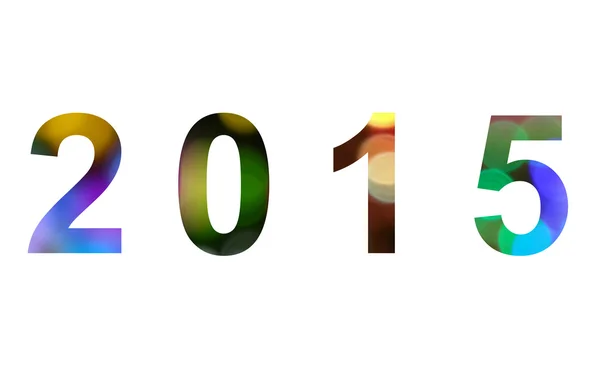 Rok 2015 światła bokeh tło — Zdjęcie stockowe