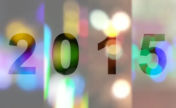 Rok 2015 światła bokeh tło — Zdjęcie stockowe