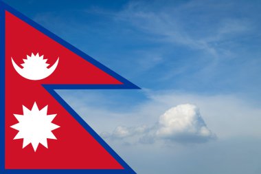 Nepal bayrağı ile gök