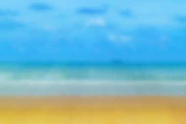 bulanık plaj mavi deniz ve mavi gökyüzü