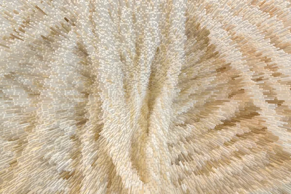 Cream yarn texture, 3d block style — Stock Photo, Image