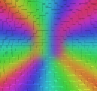 Bulanık renkli gökkuşağı arka plan, 3d blok tarzı