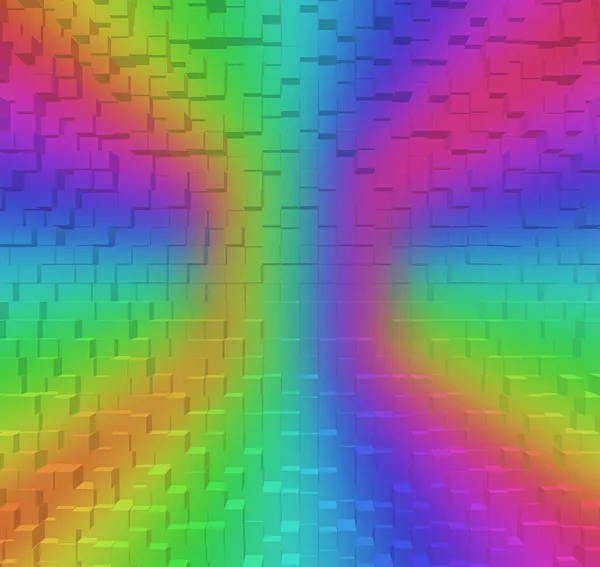 Desfocado colorido arco-íris abstrato fundo, 3d bloco estilo — Fotografia de Stock
