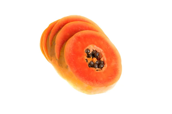 Papaya in Scheiben geschnitten — Stockfoto