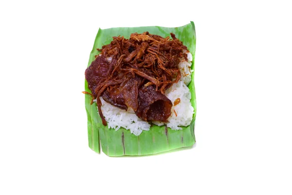 Shredded pork with sticky rice — Stok Foto
