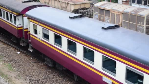 Vista aérea do comboio tailandês — Vídeo de Stock