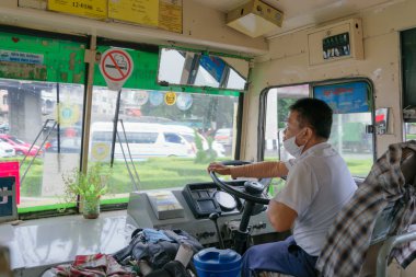 Otobüs sürücüsü sürücüler otobüs Bangkok