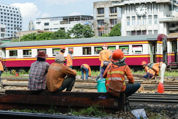 Sanierung der Bahngleise — Stockfoto