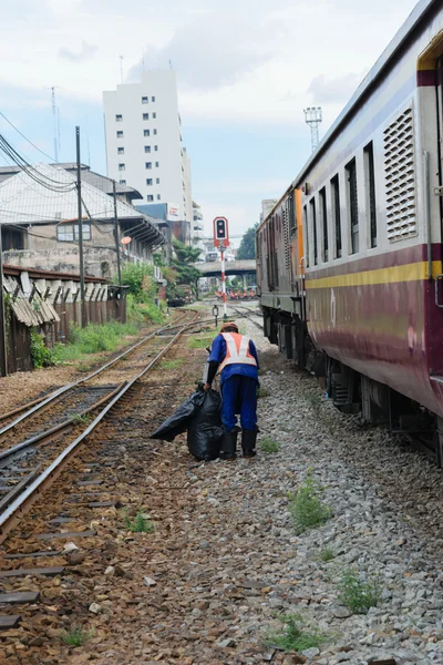 Sanierung der Bahngleise — Stockfoto