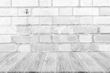 Ahşap Teras ve kırmızı tuğla duvar doku