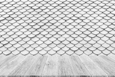 Ahşap Teras ve kiremit çatı doku