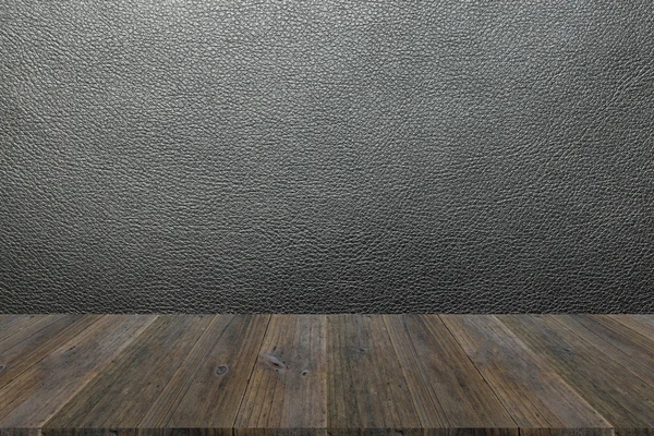 Terraza de madera y textura de cuero — Foto de Stock