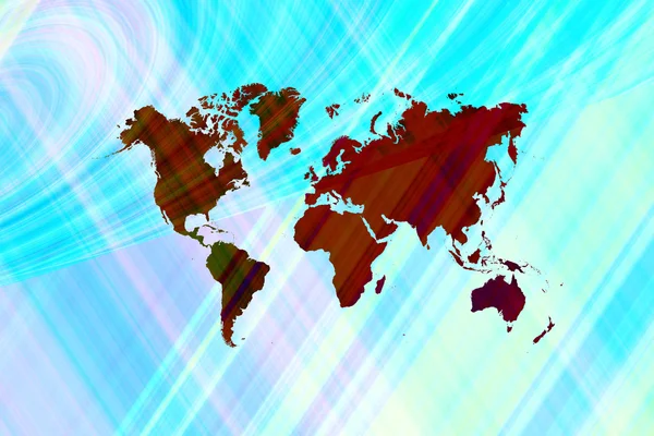 Fondo de arte abstracto con mapa del mundo — Foto de Stock