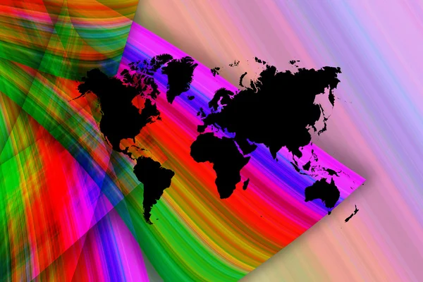 Fondo de arte abstracto con mapa del mundo — Foto de Stock