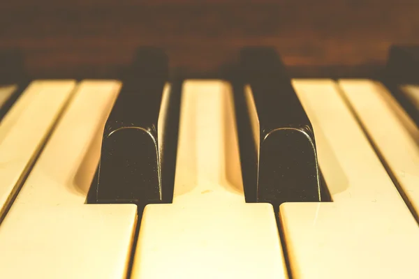 Piano keys, Zoom in , vintage style — Stock Photo, Image