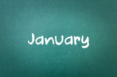 Yeşil yazı tahtası duvar doku bir sözcükle Ocak