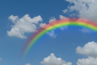 gökkuşağı ile mavi gökyüzü