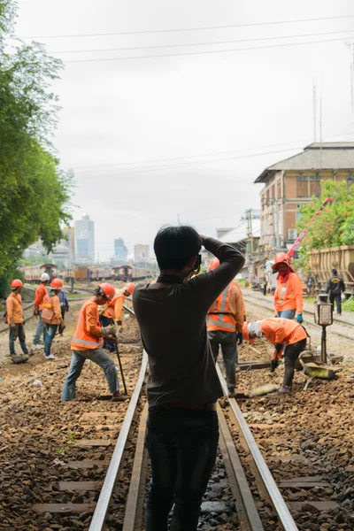 Fotograaf en Thaise trein — Stockfoto