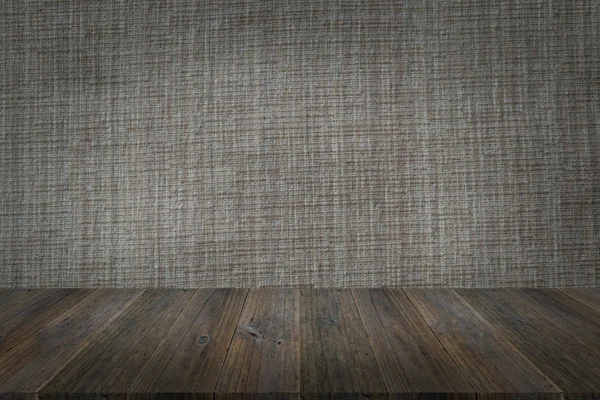 Terraza de madera y textura de tela — Foto de Stock