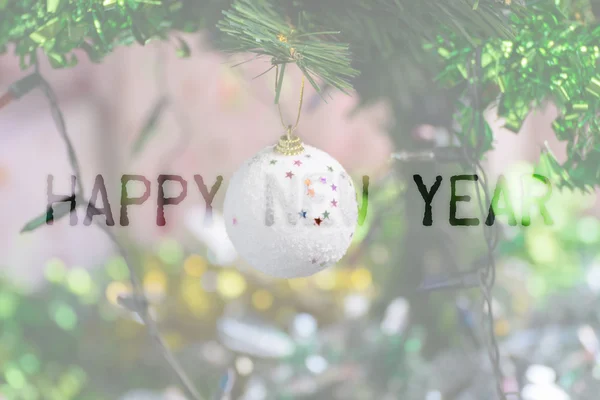 Terraza de madera y decoración del árbol de Navidad — Foto de Stock