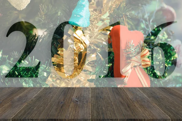 Fa terasz és a karácsonyfa díszítés 2016 — Stock Fotó