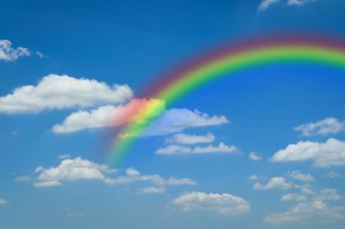 gökkuşağı ile mavi gökyüzü