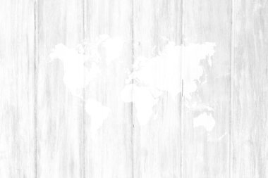 Ahşap doku yüzeyi ile Dünya Haritası