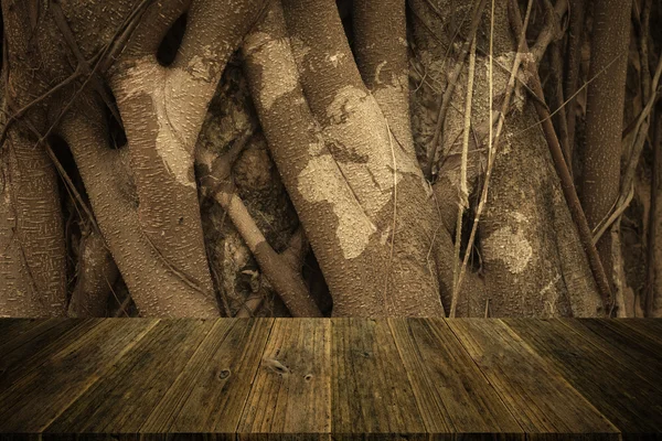 Textura madera superficie estilo vintage con terraza de madera y m mundo — Foto de Stock